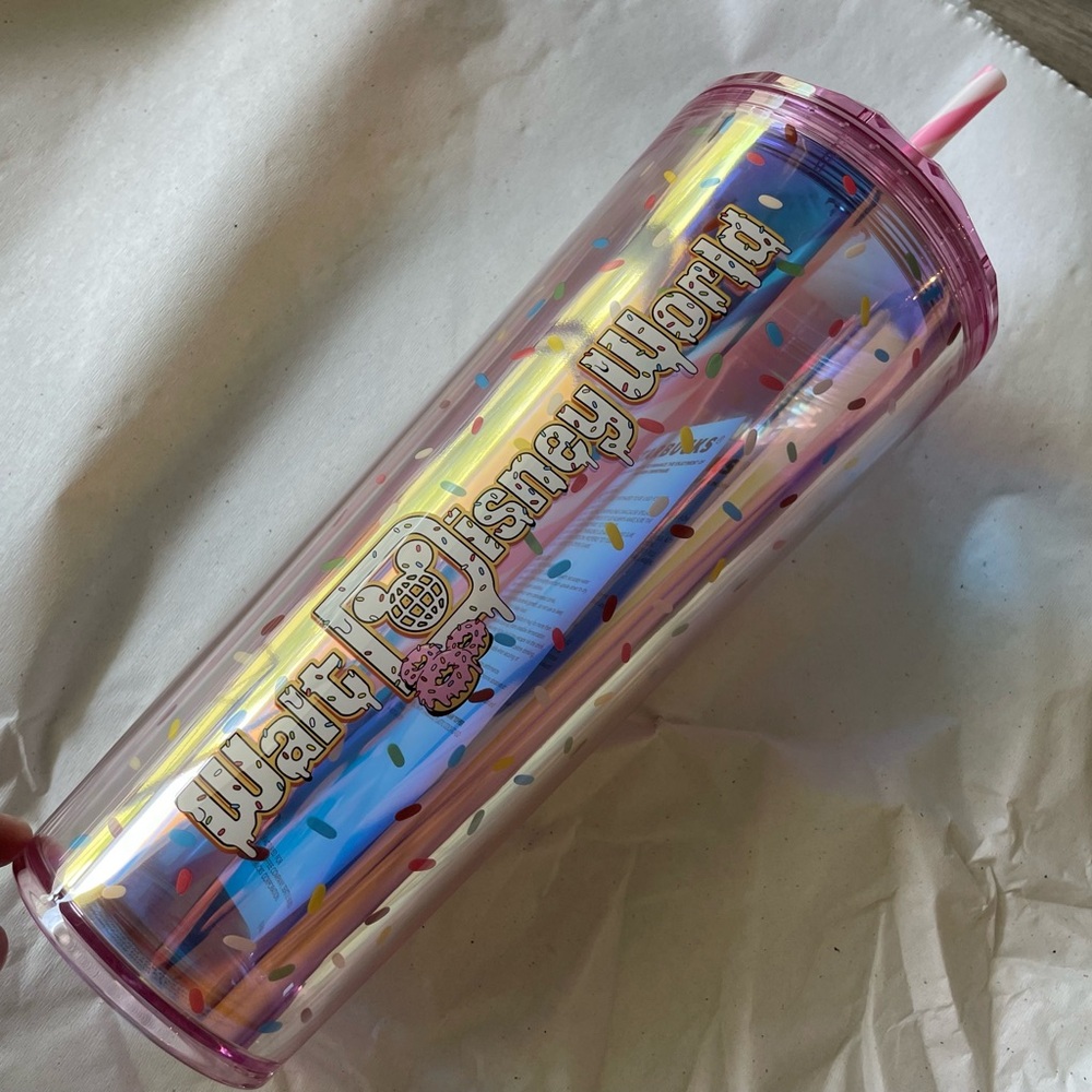 NWT Walt Disney World Starbucks Donut Tumbler with Straw Disney Eats